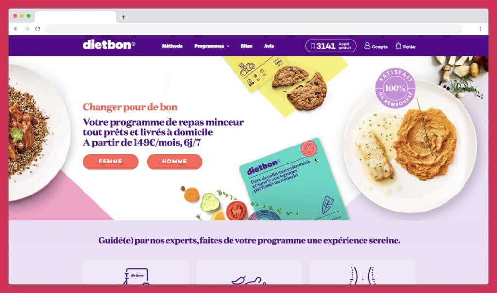 Le site internet de Dietbon, que j'ai utilisé pour donner mon avis. 