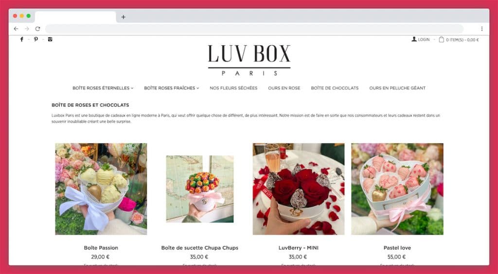 Luvbox : livraison de roses éternelles et chocolats le jour même à Paris