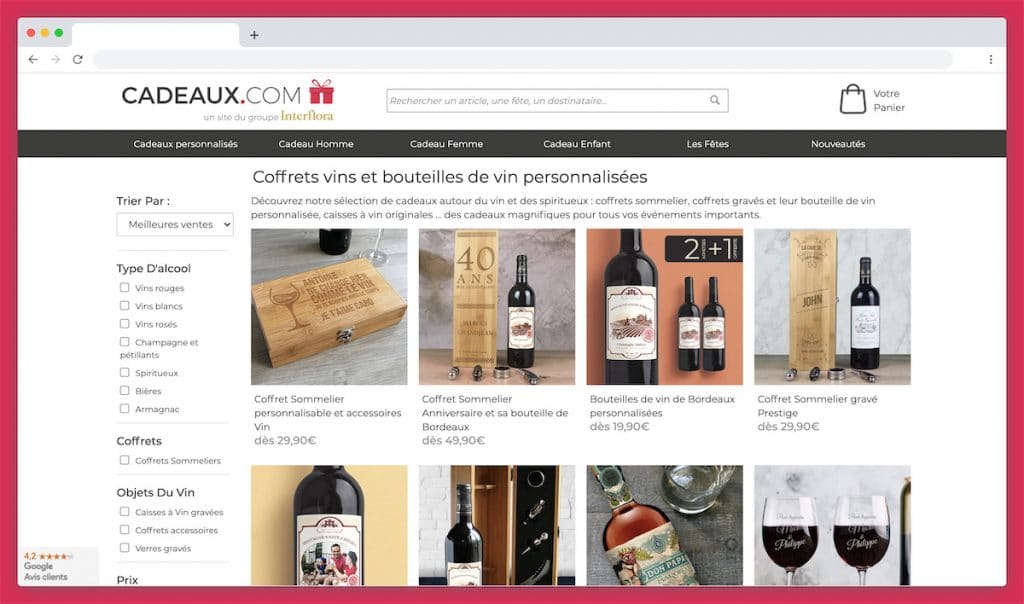Cadeaux.com, le professionnel de la bouteille de vin personnalisée