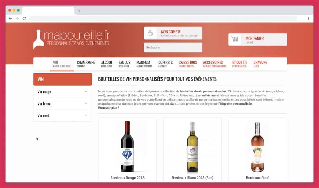 Mabouteille.fr, une bouteille de vin sur-mesure
