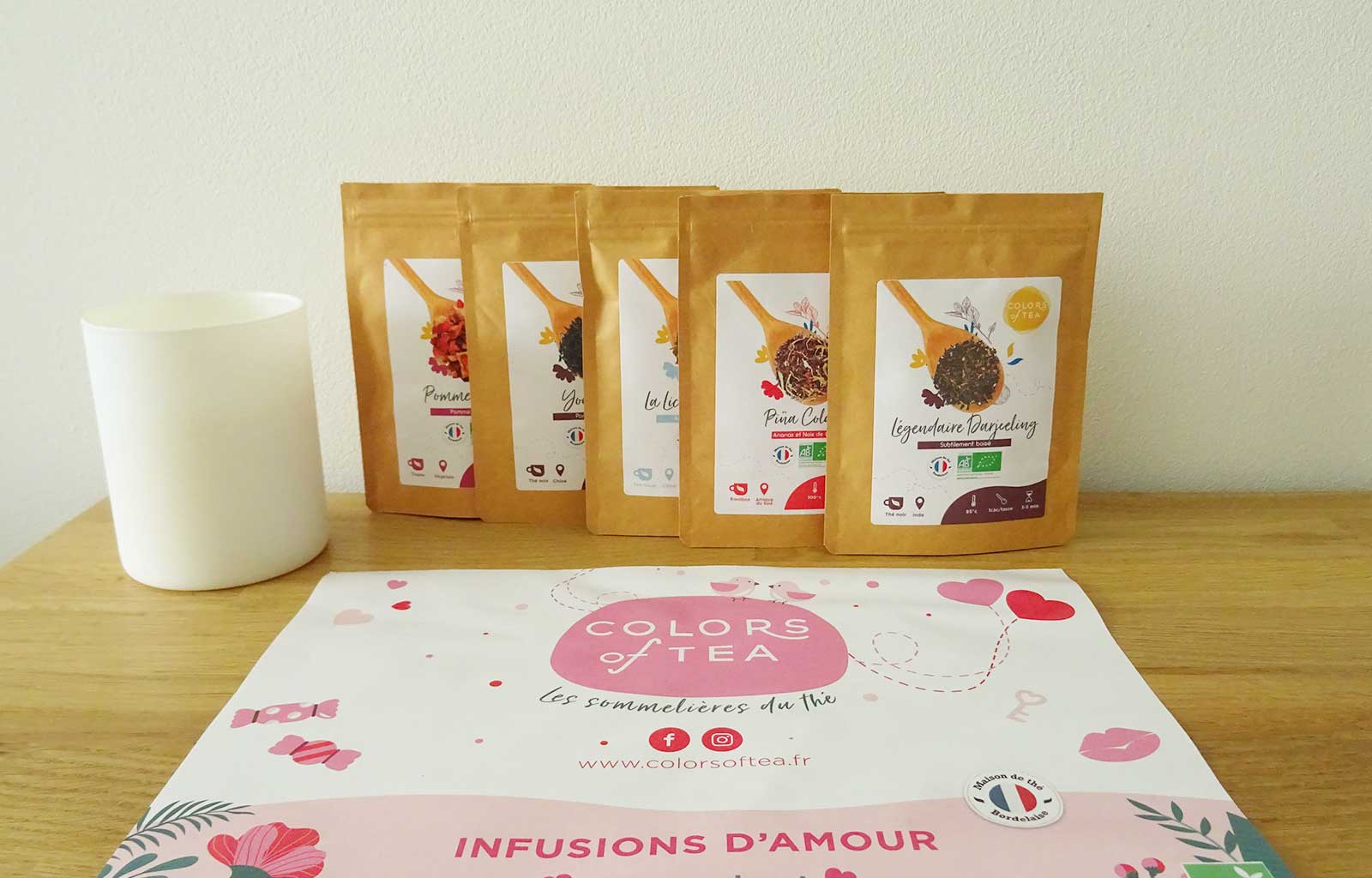 Colors of tea infusions d'amour