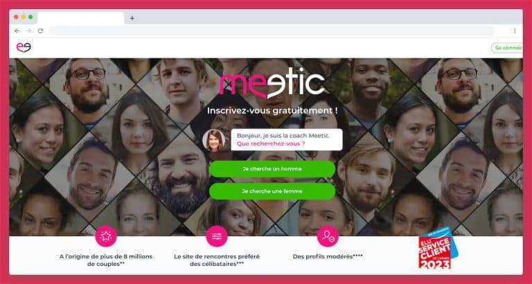 Meetic: Referenční datovací stránka