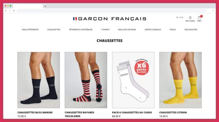 Chaussettes à rayures fabriquées en France - Garçon Français